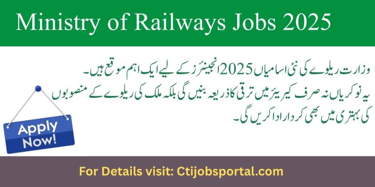 Ministry of Railways Jobs 2025 for Engineers